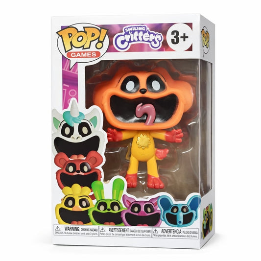 Figurina colectie tip POP, personaj Smiling Critters, model portocaliu, cutie display inclusa