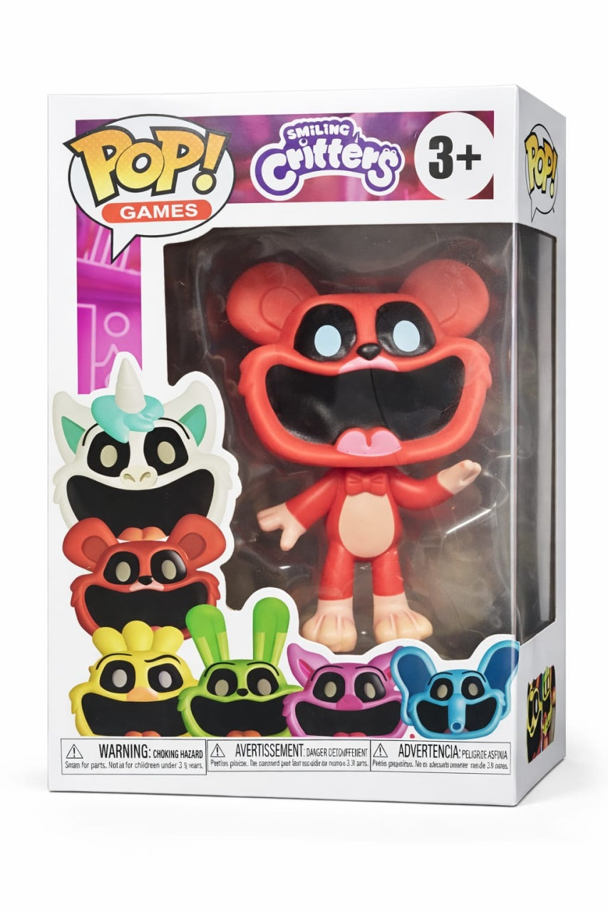 Figurina colectie tip POP Smiling Critters model urs rosu