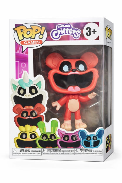 Figurina colectie tip POP Smiling Critters model urs rosu