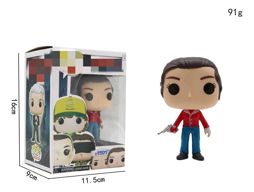 Figurina colectionabila tip animatie fata cu arma si tinuta casual