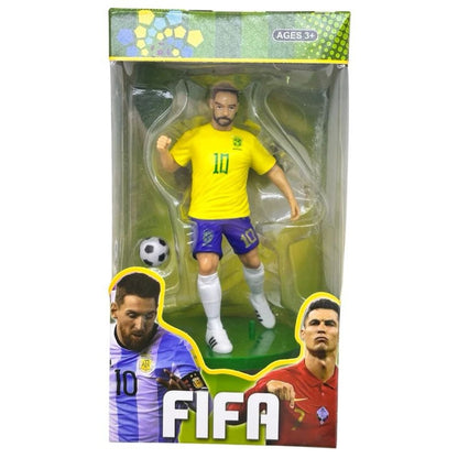 Figurina de colectie fotbalist cu minge si suport, 17 cm
