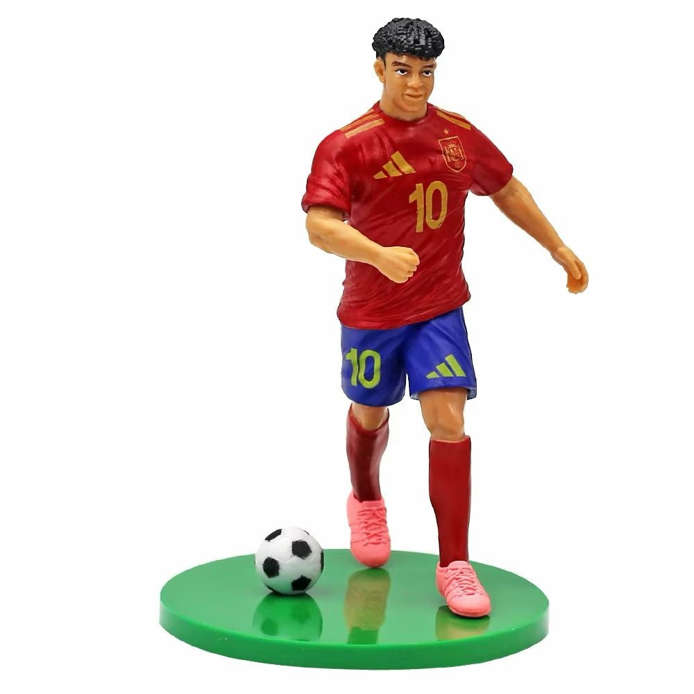 Figurina de colectie fotbalist cu minge si suport, 17 cm
