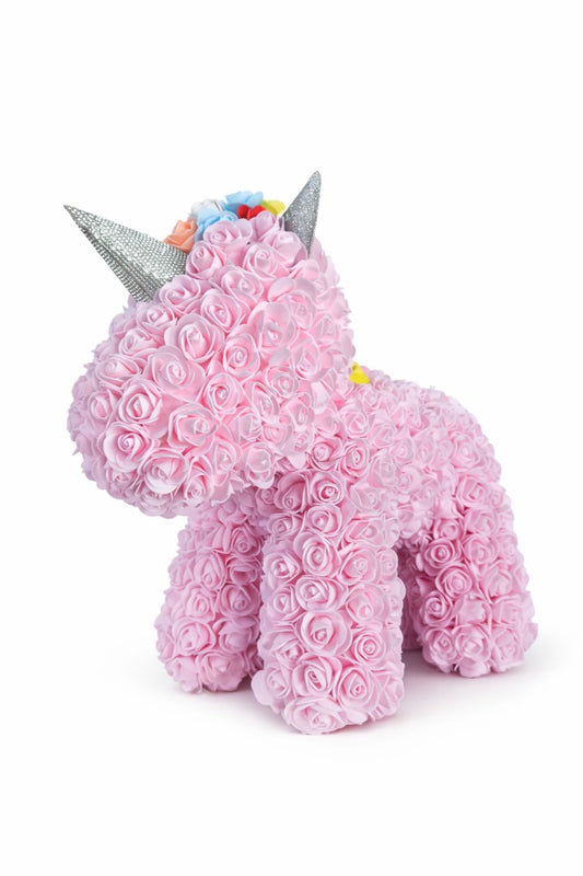 Figurina decorativa din trandafiri din spuma roz, cadou floral premium