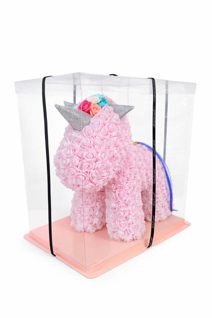Figurina decorativa din trandafiri din spuma roz, cadou floral premium