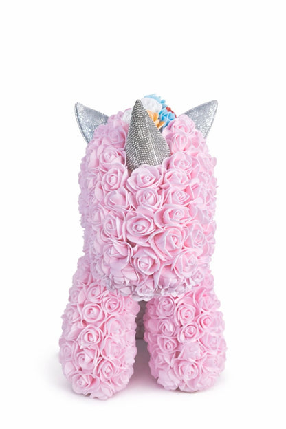 Figurina decorativa din trandafiri din spuma roz, cadou floral premium