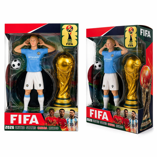 Figurină fotbal cu trofeu, set colecție cadou copii