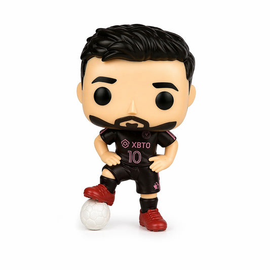 Figurină Fotbalist 16 cm – Echipament Negru, cu Minge de Fotbal