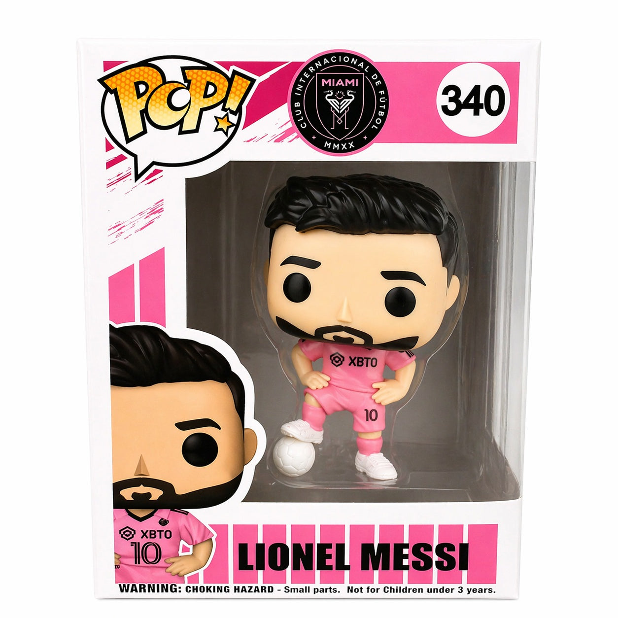Figurină Fotbalist 16 cm – Echipament Roz, cu Minge de Fotbal