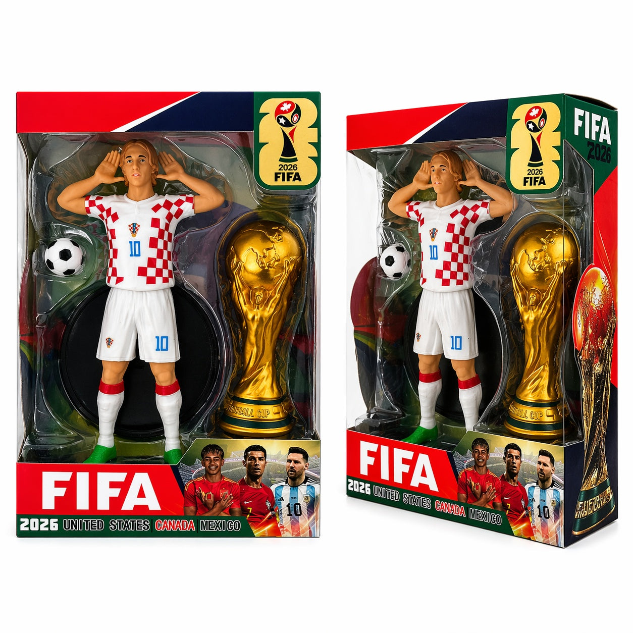 Figurina fotbalist Spania + trofeu , set jucarie colectie