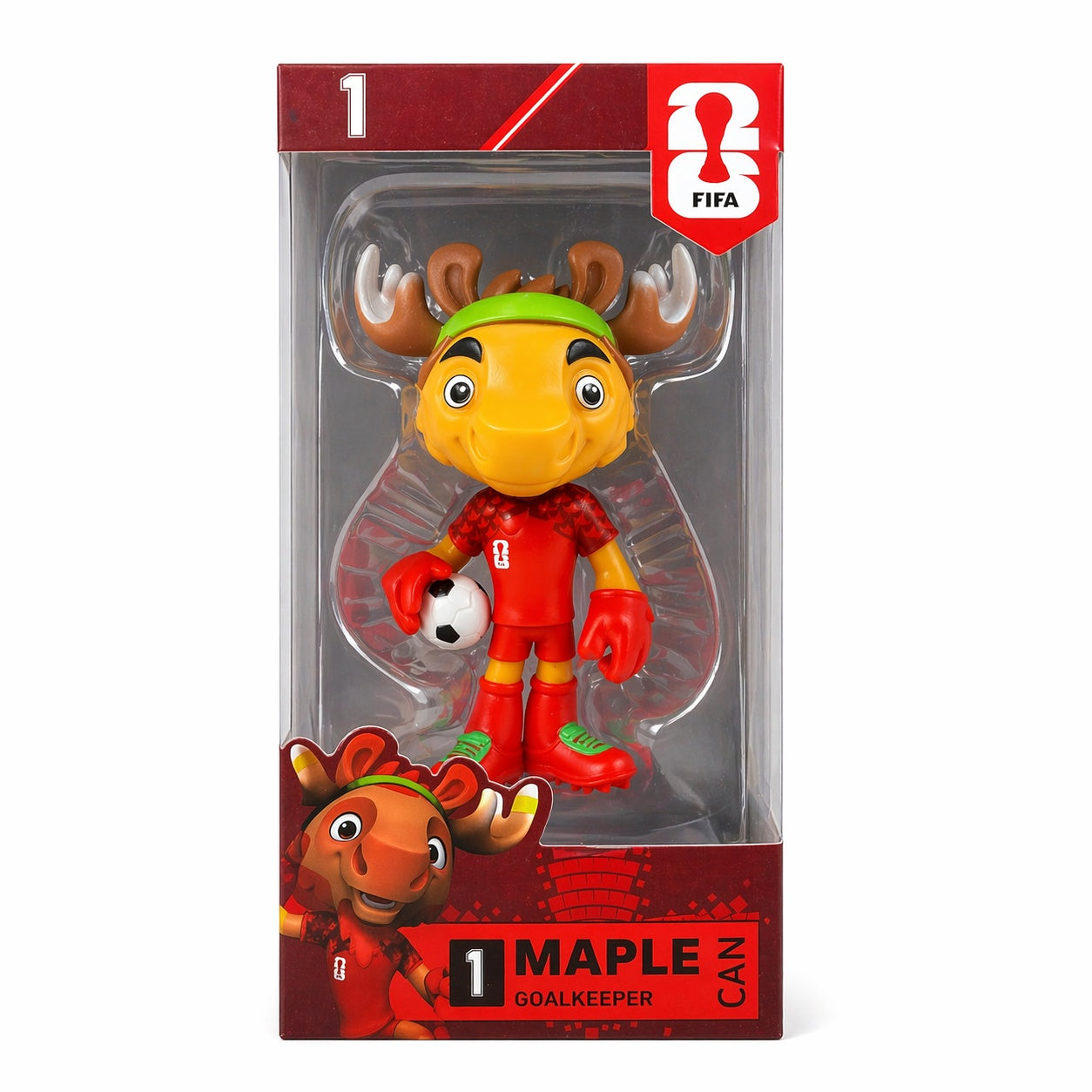 Figurină Mascotă Fotbal Cerb 24 cm – cu Minge, Jucărie din Plastic