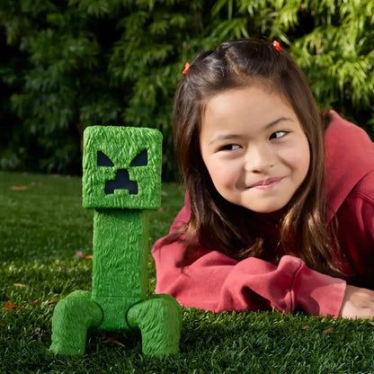 Figurina pixelata verde, personaj joc, model colectie, 33 cm