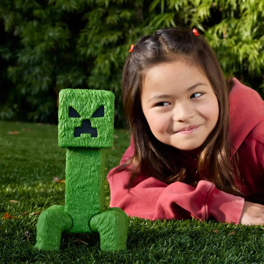 Figurina pixelata verde, personaj joc, model colectie, 33 cm
