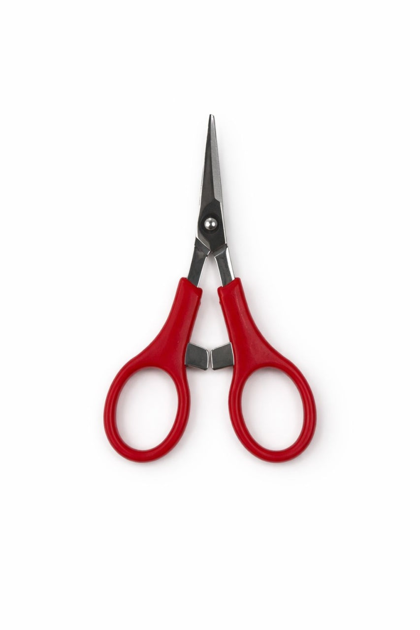 Foarfecă profesională pentru manichiură și cuticule cu mâner ergonomic roșu
