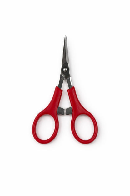 Foarfecă profesională pentru manichiură și cuticule cu mâner ergonomic roșu
