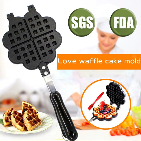 Forma dubla pentru waffles / gofre tip floare, antiaderenta, pentru aragaz