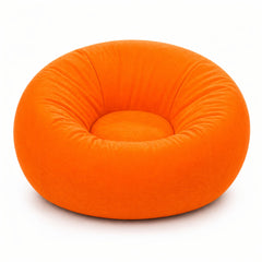 Fotoliu gonflabil portocaliu, cu pompă manuală inclusă, confortabil, rezistent