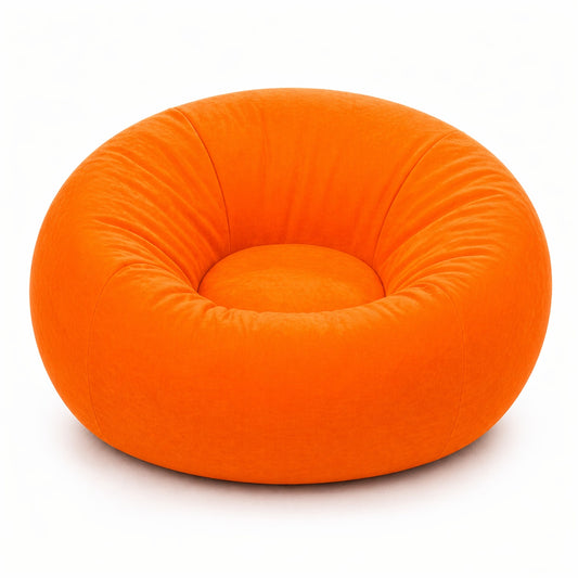 Fotoliu gonflabil portocaliu, cu pompă manuală inclusă, confortabil, rezistent
