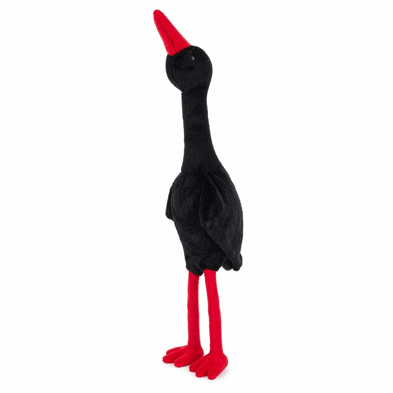 Gasca de plus neagra 90cm cu cioc si picioare rosii
