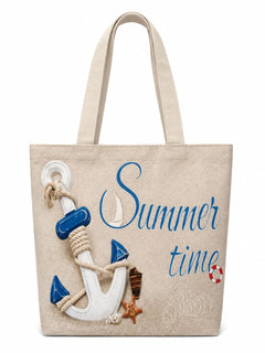 Geantă de Plajă cu Ancoră Summer Time – Spațioasă și Elegantă