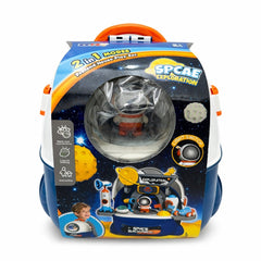 Ghiozdan jucarie 2 in 1 Space Exploration cu accesorii, rucsac copii + set joaca spatial