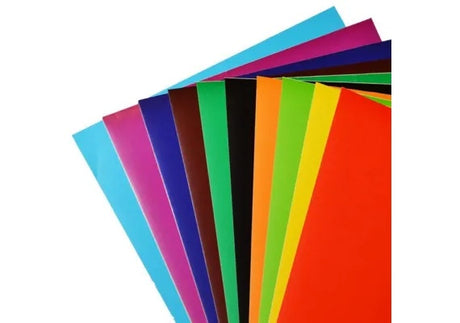 Hartie glasata colorata A4, 10 file set, pentru proiecte scolare, hobby si craft,
