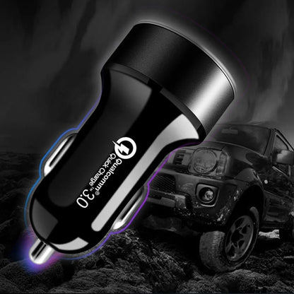 Incarcator Auto 2 in 1, , Port USB Fast Charge QC3.0 si Type C, PD 20W, Negru
