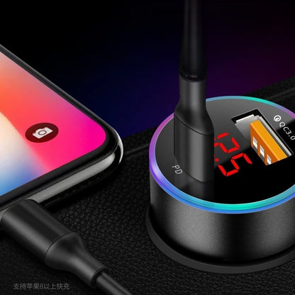 Incarcator Auto 2 in 1, , Port USB Fast Charge QC3.0 si Type C, PD 20W, Negru