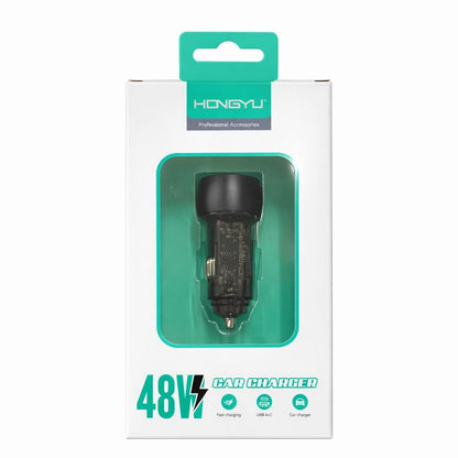 Incarcator auto Hongyu HY-CC03 48W cu 2 porturi USB fast charge, Negru