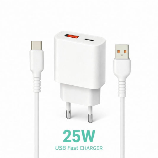 Încărcător priză Hongyu 25W Fast Charger cu cablu USB-C, încărcare rapidă