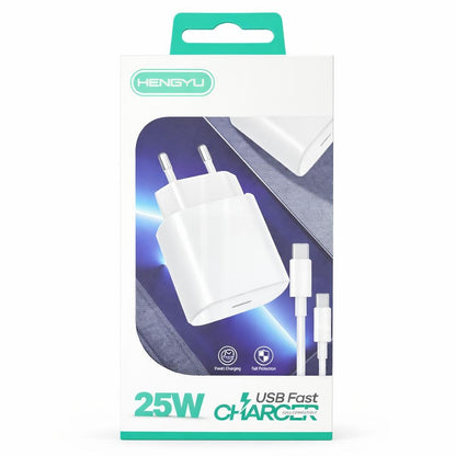 Încărcător priză Hongyu 25W Fast Charger cu cablu USB-C, încărcare rapidă