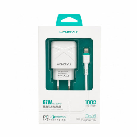 Încărcător Telefon Rapid 67W PD cu Cablu Lightning – USB-C Incarcare Rapida