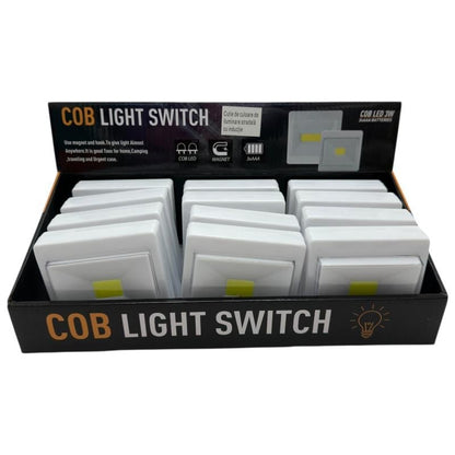 Intrerupator LED COB 3W cu iluminare prin inductie, montare magnetica, alimentare 3xAAA, lumina puternica si eficienta,