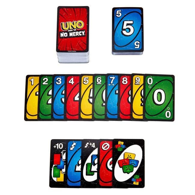 Joc de carti tip UNO No Mercy varianta intensa cu penalizari mari 2-6 jucatori