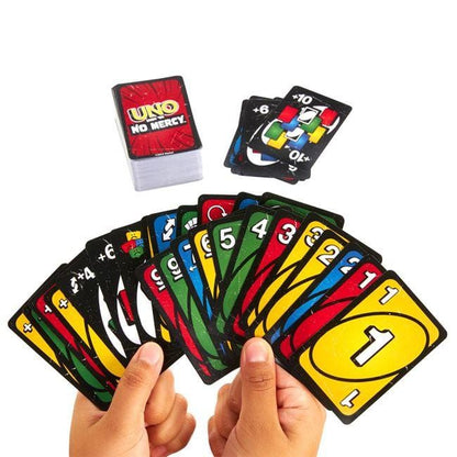Joc de carti tip UNO No Mercy varianta intensa cu penalizari mari 2-6 jucatori