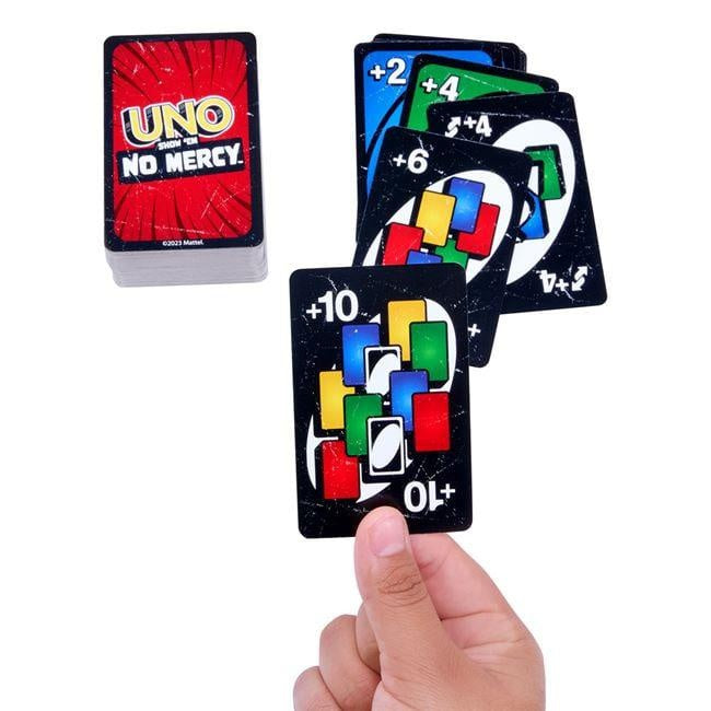 Joc de carti tip UNO No Mercy varianta intensa cu penalizari mari 2-6 jucatori