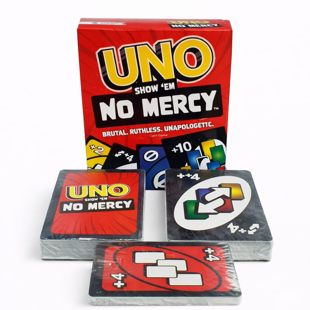 Joc de carti tip UNO varianta No Mercy pentru familie si prieteni 2-6 jucatori
