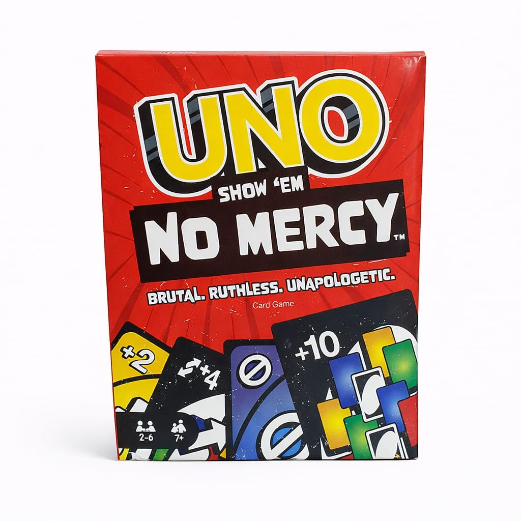Joc de carti tip UNO varianta No Mercy pentru familie si prieteni 2-6 jucatori