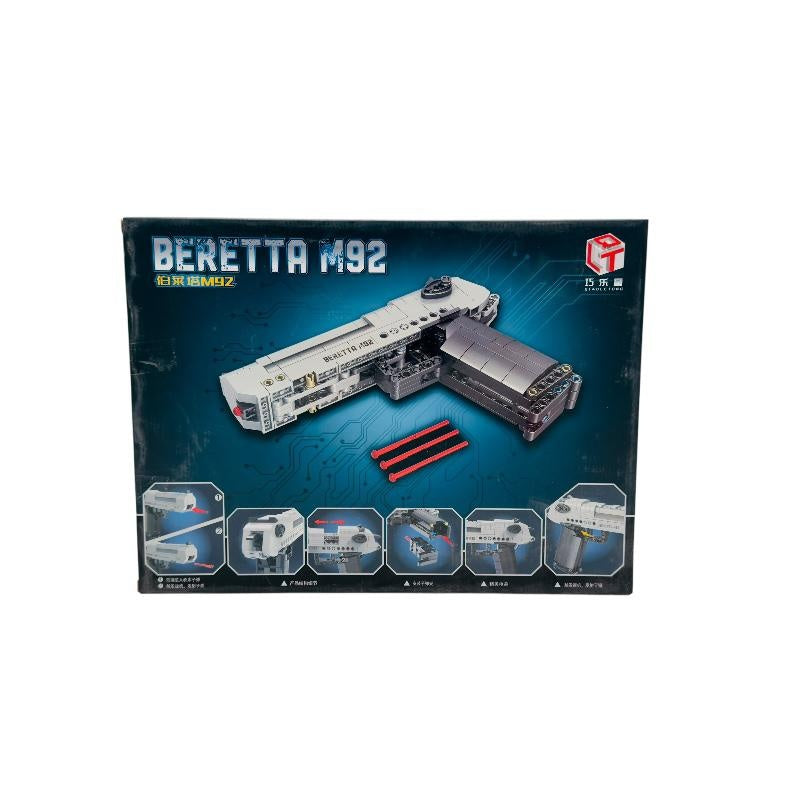 JOC DE CONSTRUCTIE PENTRU COPII MODEL PISTOL BERETTA M92, 349 PIESE, 36.5x27.5cm