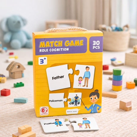 Joc educativ copii tip puzzle Match Game, recunoastere roluri, 30 piese