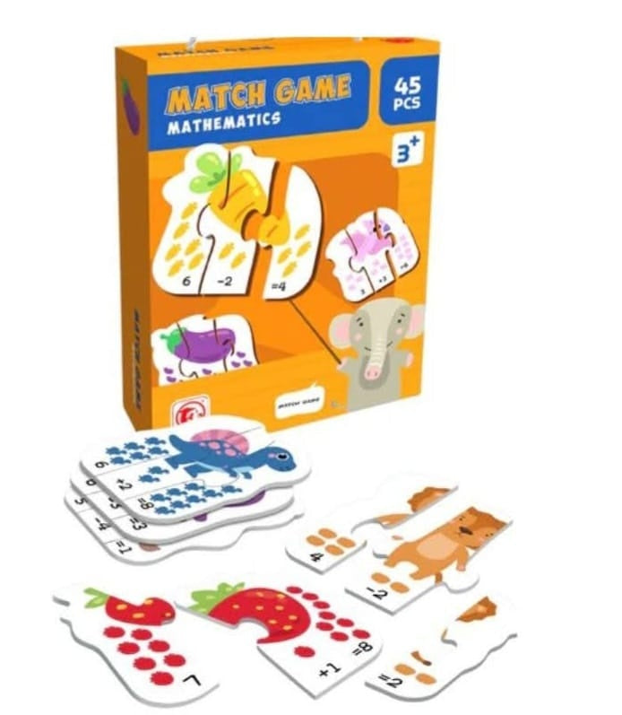 Joc educativ de matematica- puzzle asociere numere 45 piese