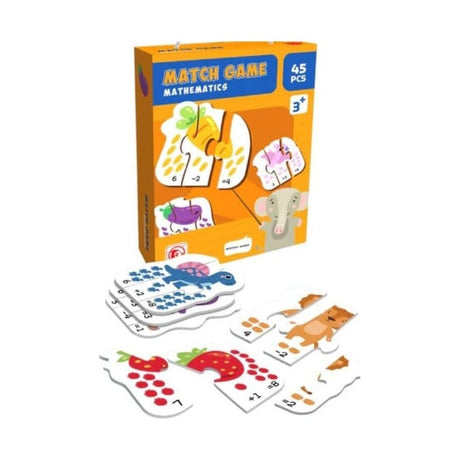 Joc educativ de matematica- puzzle asociere numere 45 piese