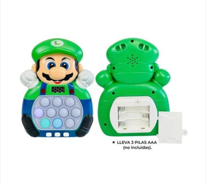 Joc interactiv pop it cu lumini si sunete, consola copii tip instalator verde