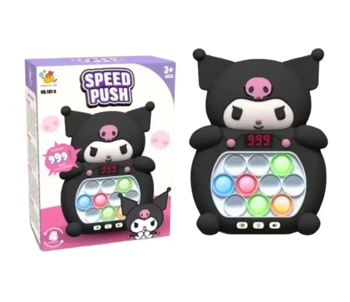 Joc interactiv pop it cu lumini si sunete, consola copii tip personaj negru