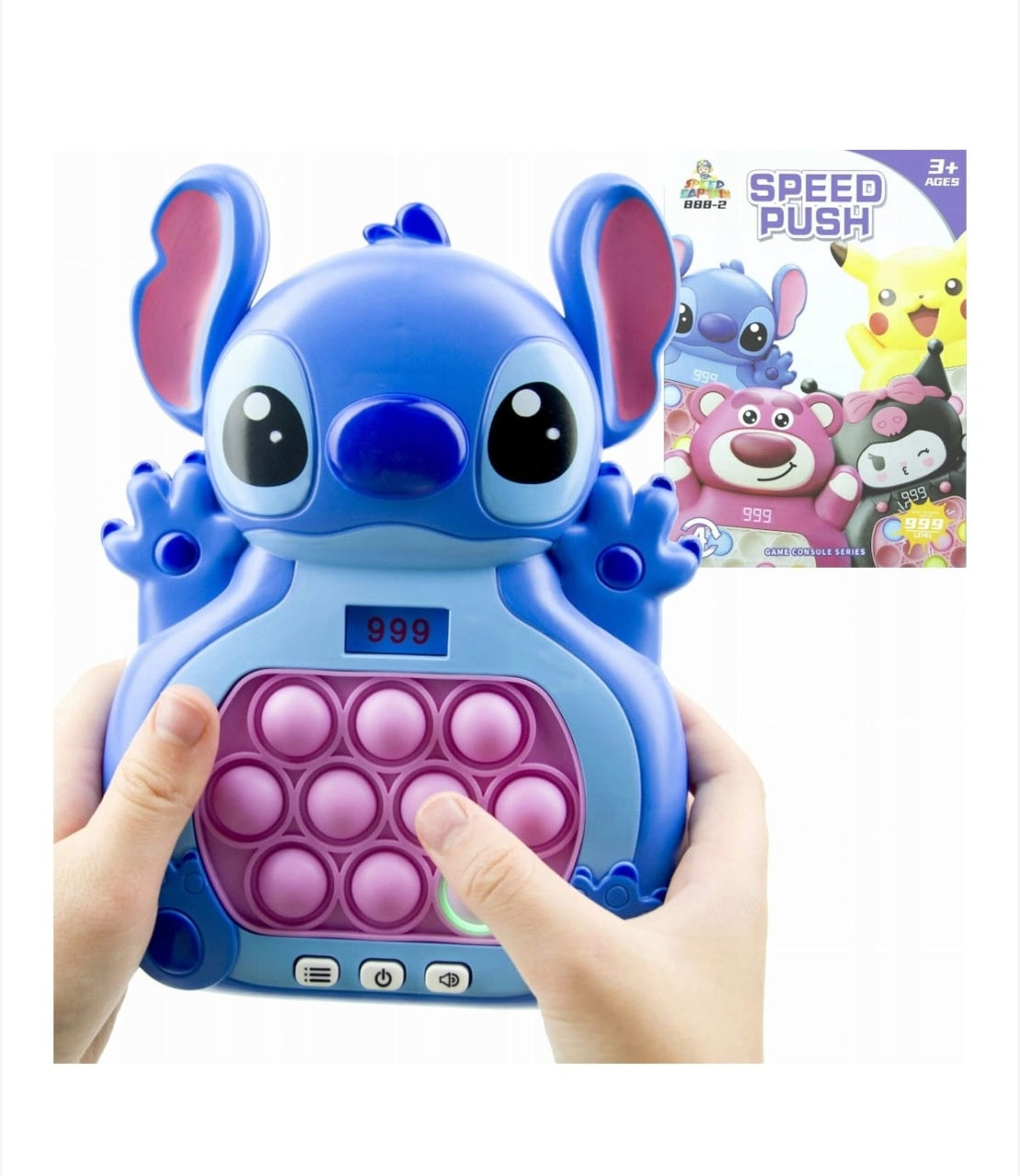 Joc interactiv pop it cu lumini si sunete, consola copii tip personaj clasic