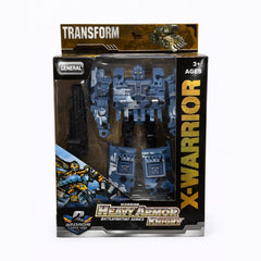 Jucarie 2 in 1 tanc transformabil in robot, model albastru, 22.5 cm, cu accesorii