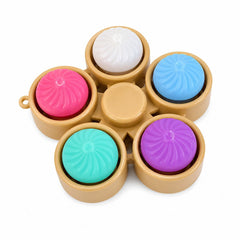 Jucărie Antistres Breloc Spinner cu 5 Butoane Dumpling pentru Relaxare și Concentrare
