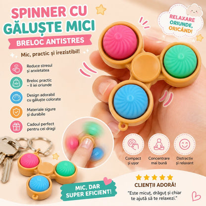 Jucărie Antistres Breloc Spinner cu Butoane Dumpling pentru Relaxare și Concentrare
