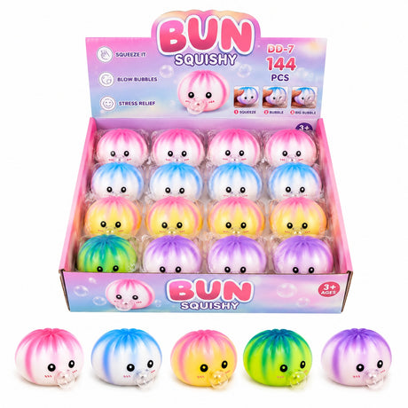 Jucarie antistres Bun Squishy 8,5 cm slow rising, culori aleatorii pentru copii