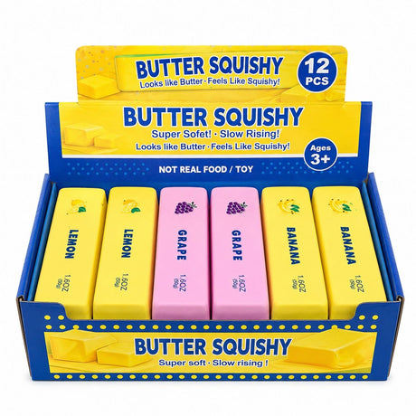 Jucărie Antistres Butter Squishy Aromat , 13cm– Squishy în Formă de Unt, Slow Rising, Diverse Arome
