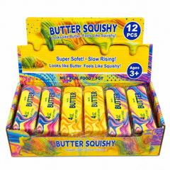 Jucărie Antistres Butter Squishy Curcubeu 13cm – Squishy în Formă de Pachet de Unt, Super Moale, Slow Rising